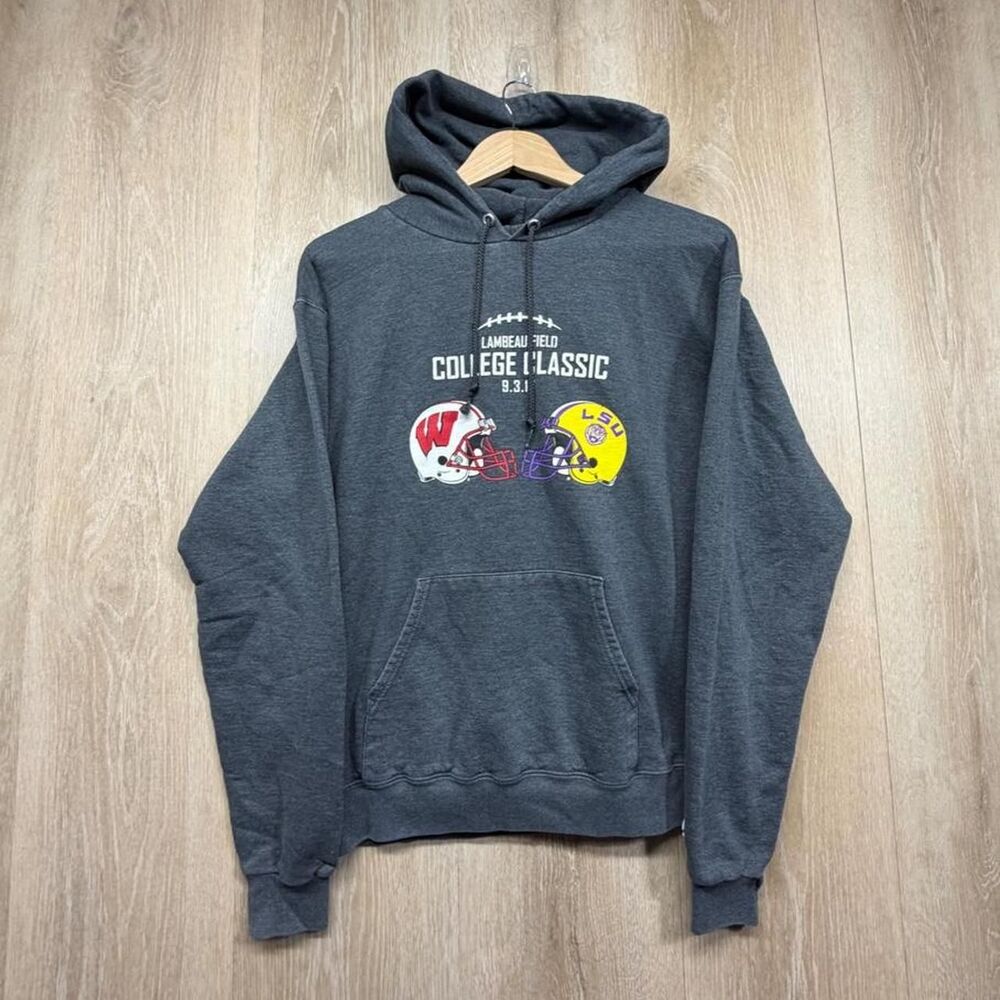 Champion Men's Grey and Black Hoodie
